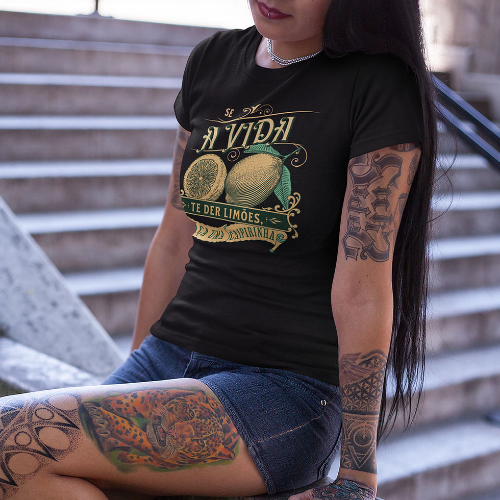 Miniatura: Camiseta Feminina Faça Uma Caipirinha Limões Baby Look