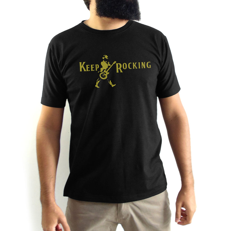 Miniatura: Camiseta Masculina Keep Rocking Preta