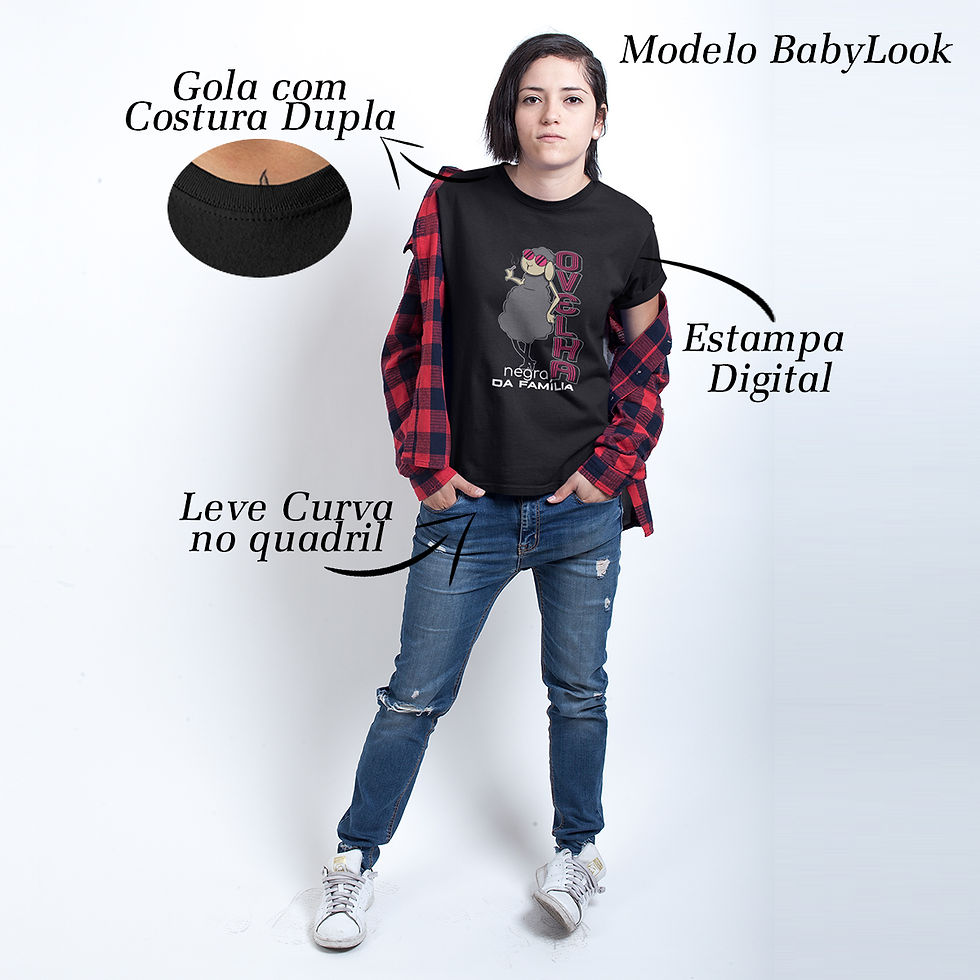 Miniatura: Camiseta Feminina Ovelha Negra Da Família