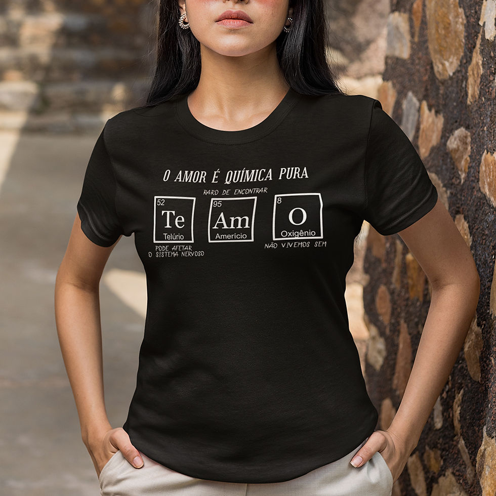 Miniatura: Camiseta Feminina Amor é Química Pura Namorados Baby Look