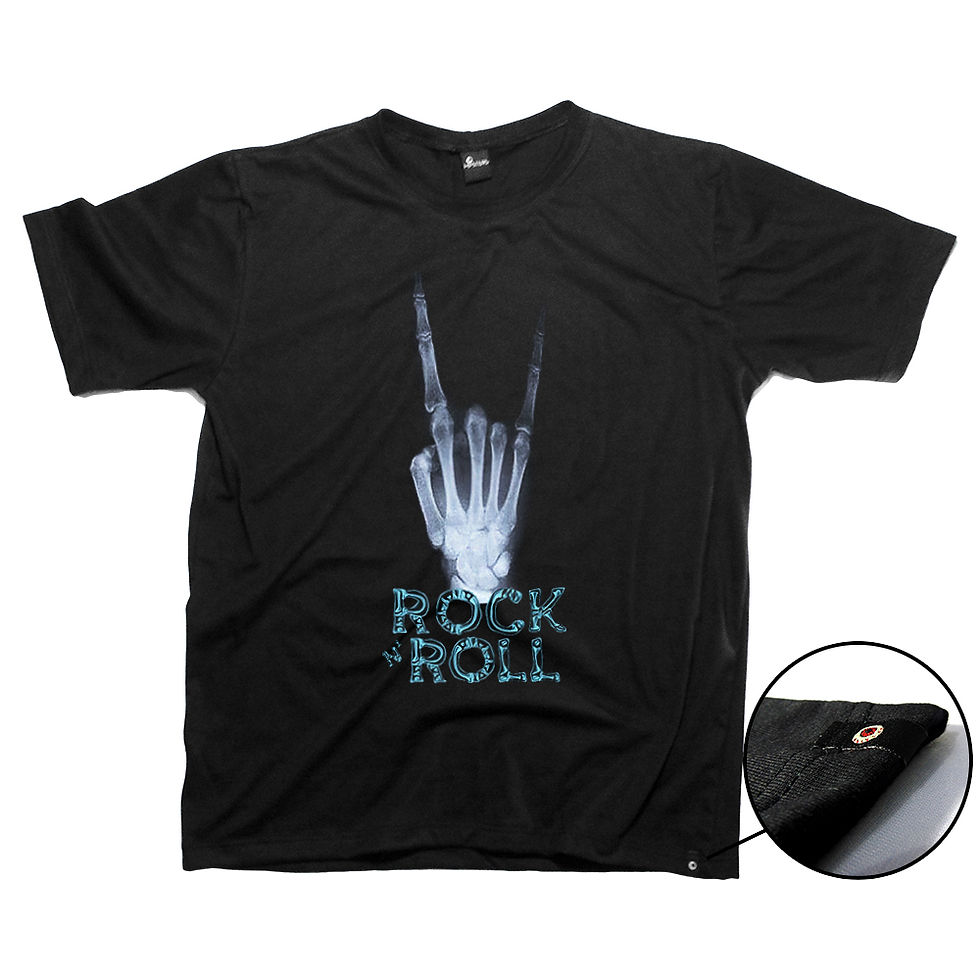 Miniatura: Camiseta Masculina  Rock N' Roll Raio X Preta