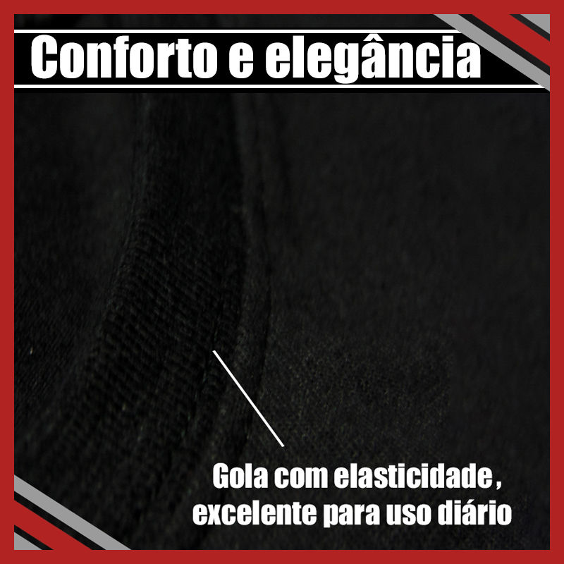 Miniatura: imagem ilustra qualidade e conforto da Gola com costura dupla