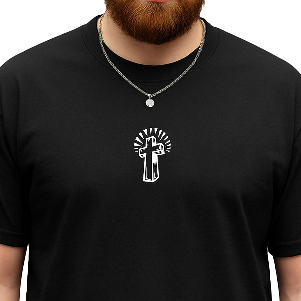 Miniatura: Camiseta Cruz e Luz Mininalista Frente e Costas Unissex