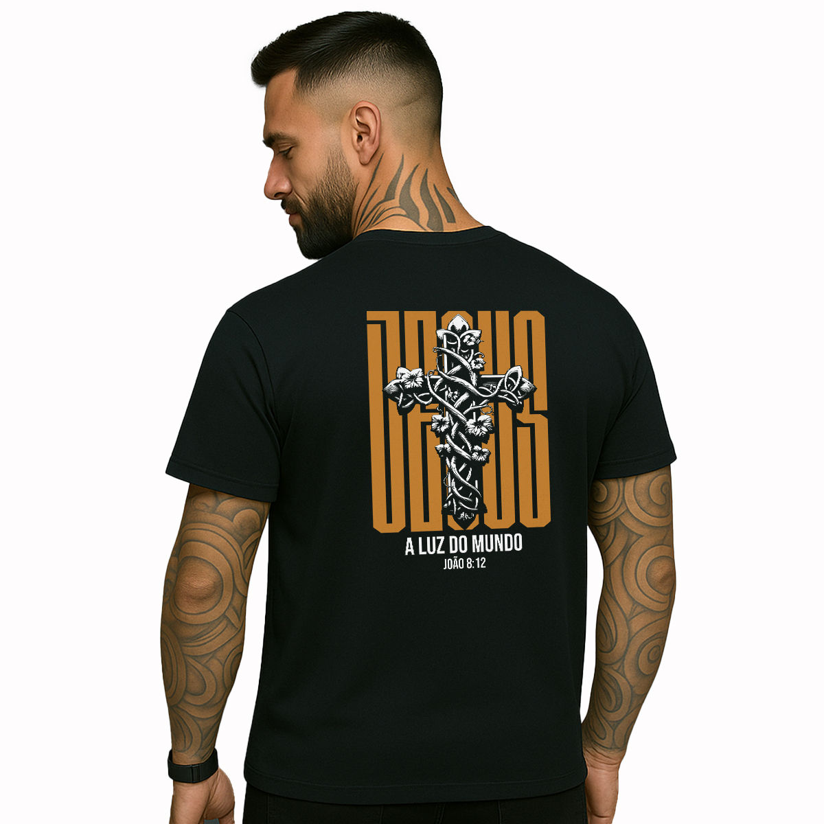 Camiseta Jesus a Luz do Mundo Cruz Cristã
