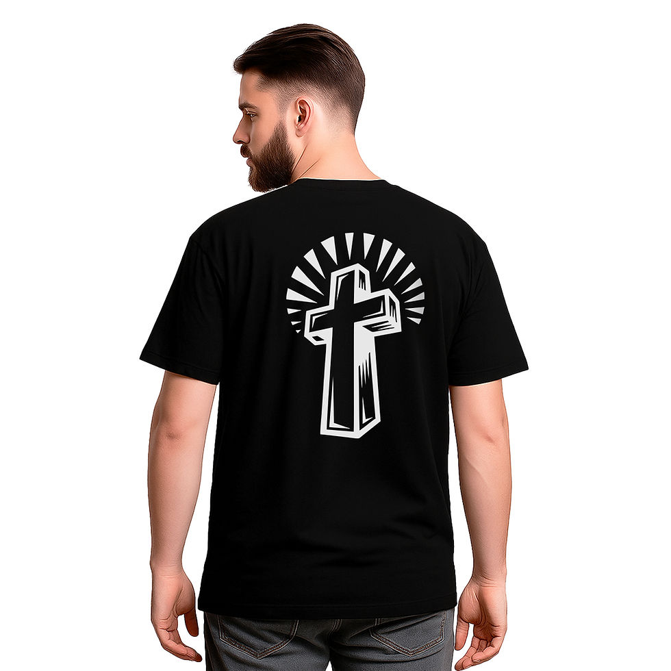 Miniatura: Camiseta Cruz e Luz Mininalista Frente e Costas Unissex