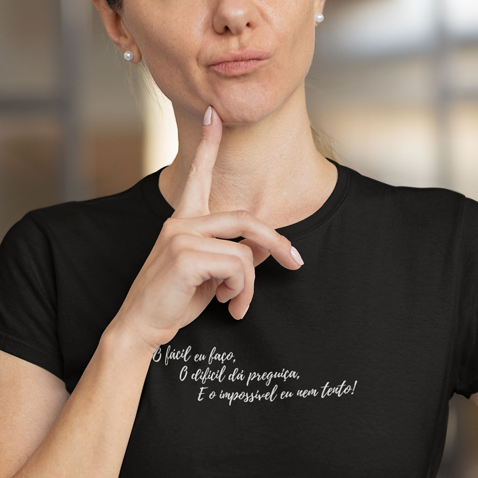 Miniatura: Camiseta Feminina O Fácil eu Faço, O Difícil dá Preguiça