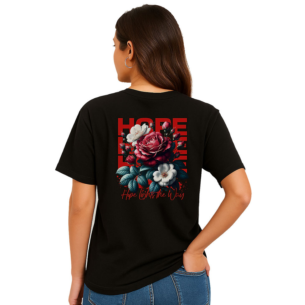 Miniatura: Camiseta Hope Rosas Esperança Ilumina o Caminho