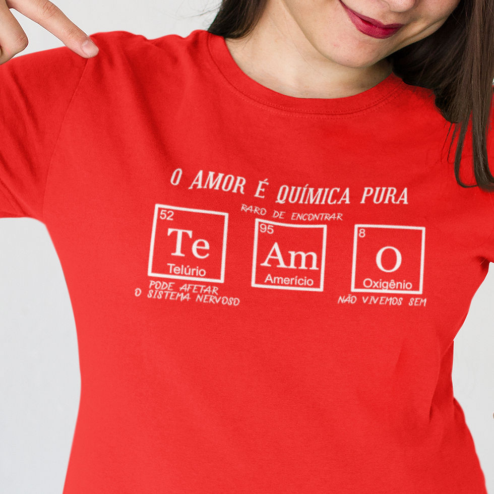 Miniatura: Camiseta Feminina Amor é Química Pura Namorados Baby Look
