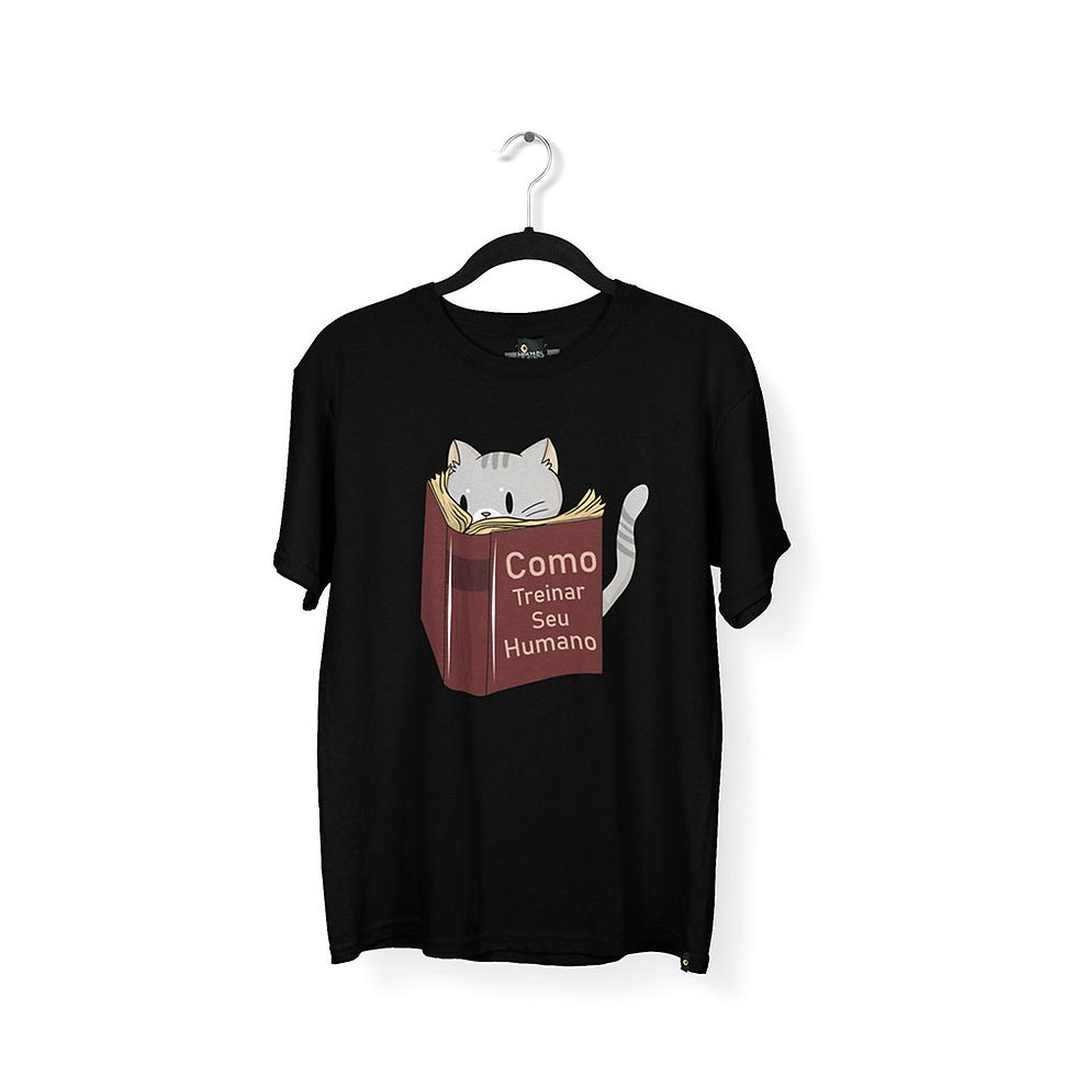 Miniatura: Camiseta  Gato Como Treinar Seu Humano Masculina
