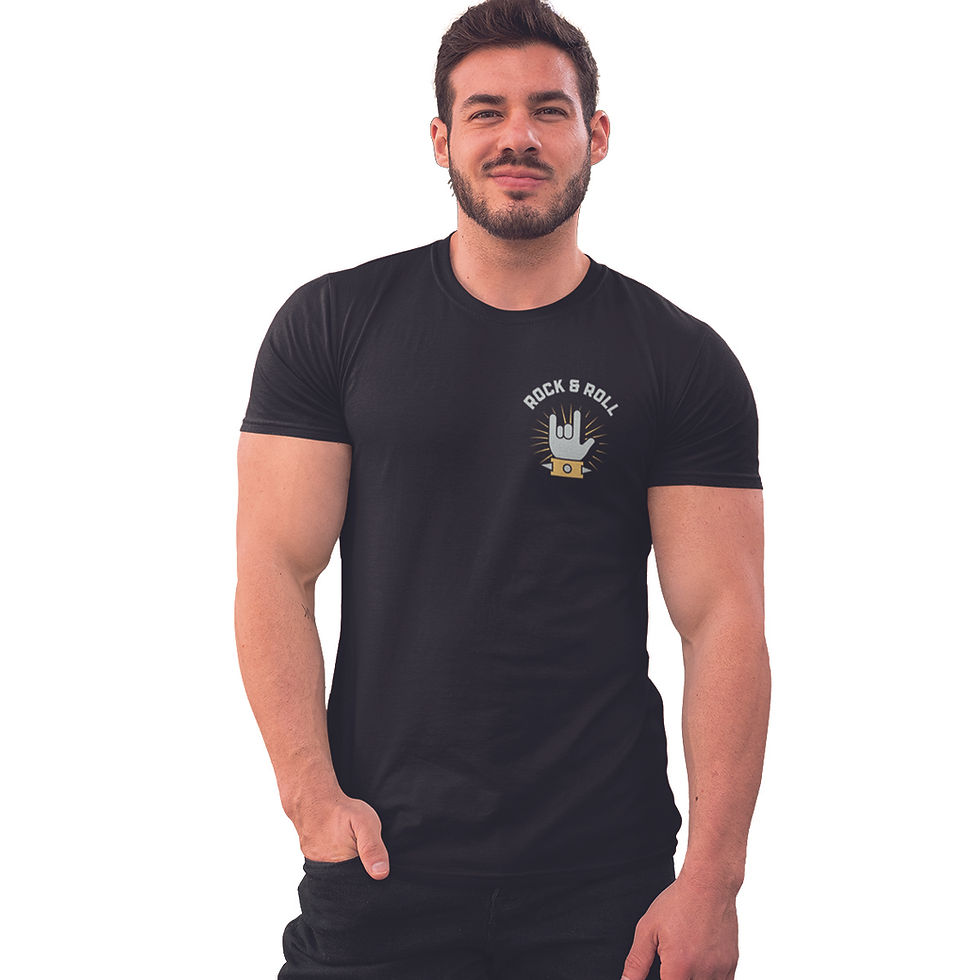 Miniatura: Camiseta Masculina Ouço Rock & Roll Mão