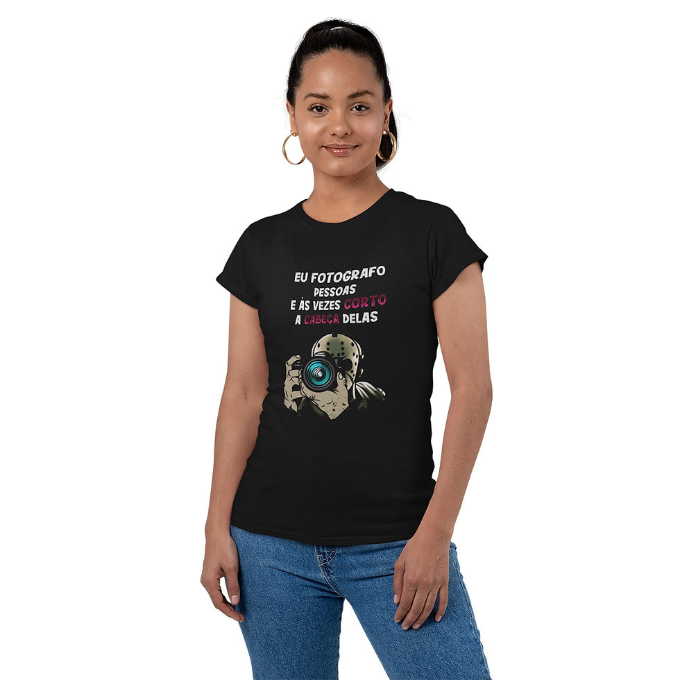 Miniatura: Camiseta Feminina Jason Fotógrafo Corto Cabeças Preta