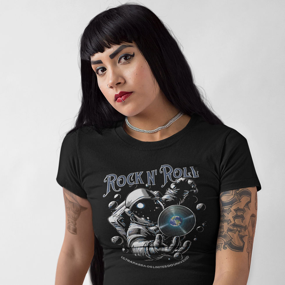 Miniatura: Camiseta Feminina Rock Astronauta Som do Universo