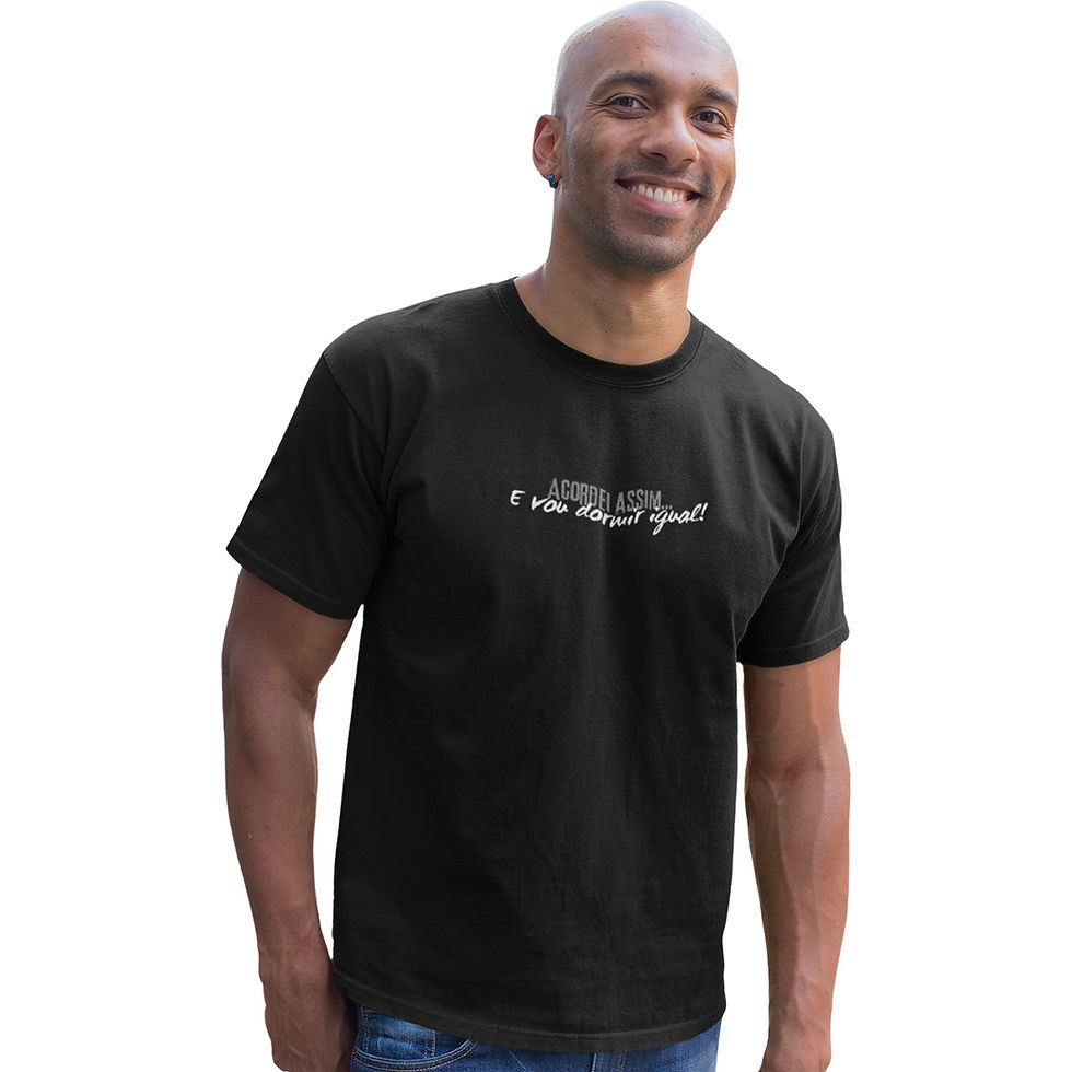 Miniatura: Camiseta Masculina Frase Acordei Assim e Vou Dormir Igual