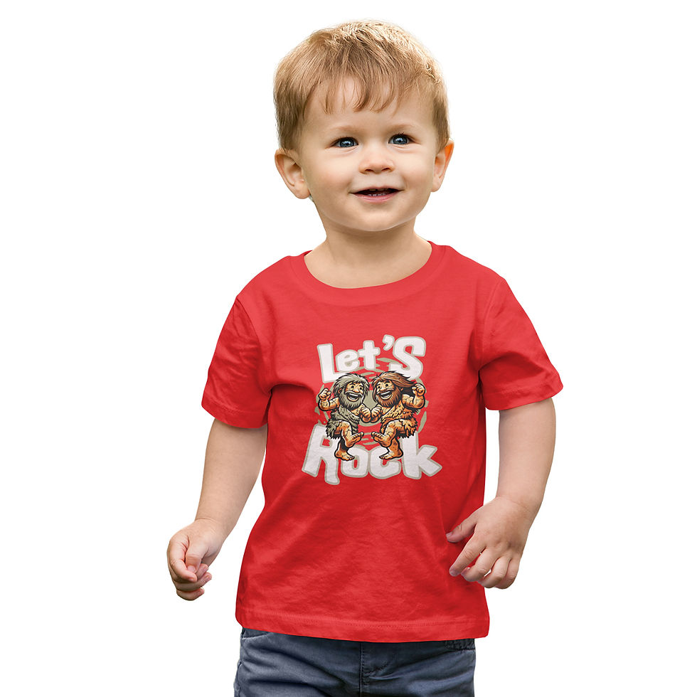 Miniatura: Camiseta Infantil Unissex Let's Rock Idade da Pedra