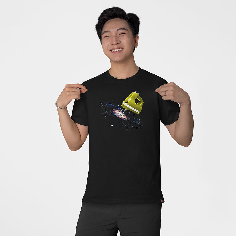 Miniatura: Camiseta Masculina Via Láctea Batedeira Universo Preta
