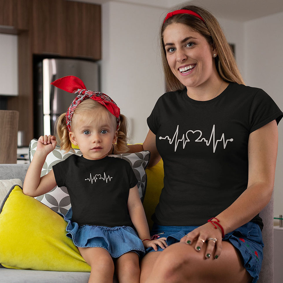 Miniatura: Kit Dia das Mães Camisetas Tal Mãe Filha  Batimento coração