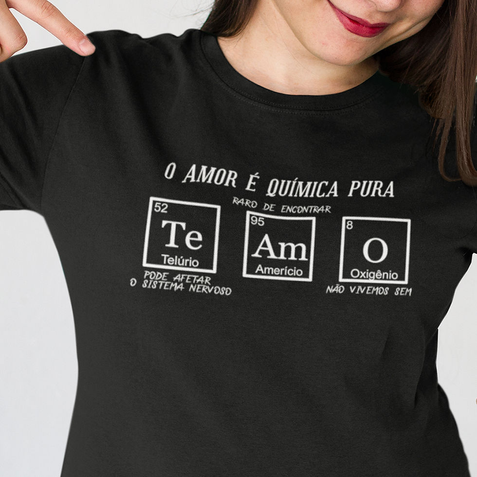 Miniatura: Camiseta Feminina Amor é Química Pura Namorados Baby Look