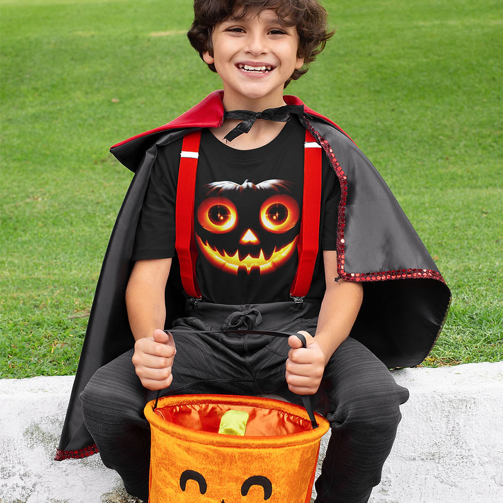 Miniatura: Camiseta Infantil Menino Menina Abóbora Halloween