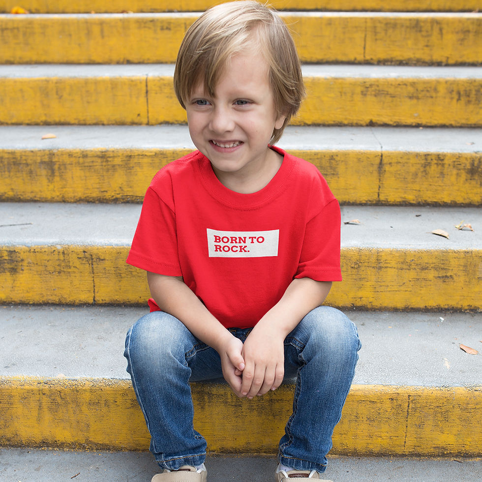 Miniatura: Camiseta Infantil Unissex Born to Rock