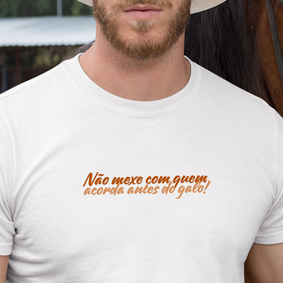 Miniatura: Camiseta Masculina Não Mexe Com Quem Acorda Antes do Galo