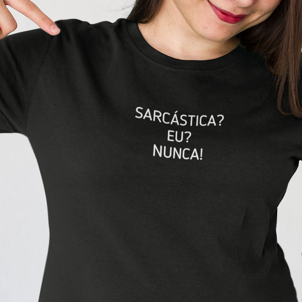 Miniatura: Camiseta Feminina Sarcástica, Eu? Nunca Frase Fun Baby Look