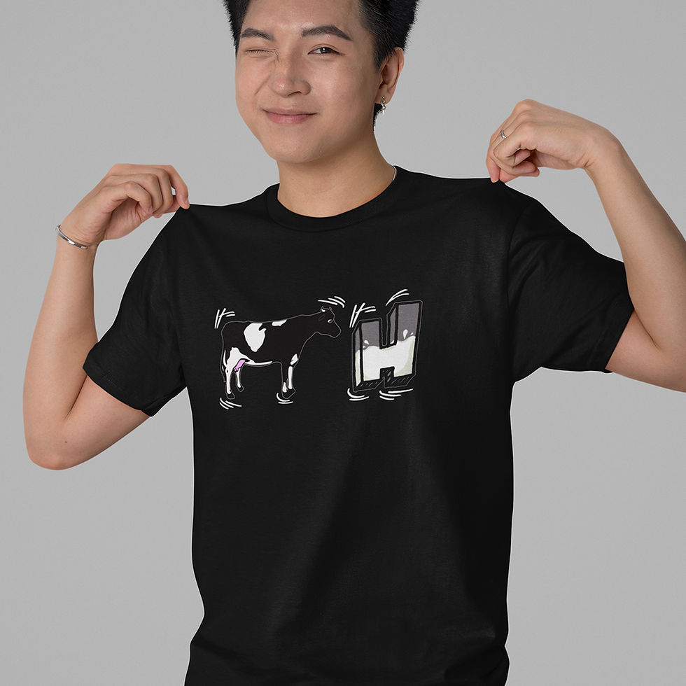 Miniatura: Camiseta Masculina Vaca H Sátira