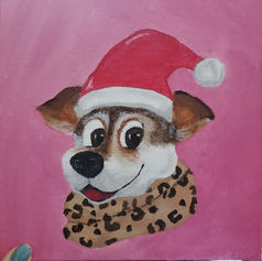 acrylic pet portrait dog by Artmistadi