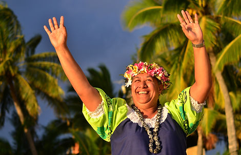 Portrait of happy active senior Polynesi
