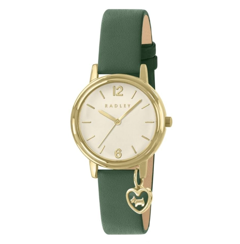 Radley London Gold Tone Green Leather Strap Watch RY21918A