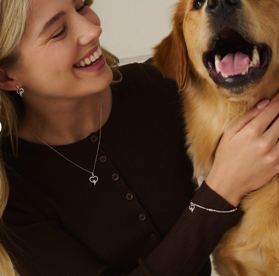 Thumbnail: Clogau Paw Prints Sterling Silver Heart Affinity Bracelet with Topaz 3SPMH880