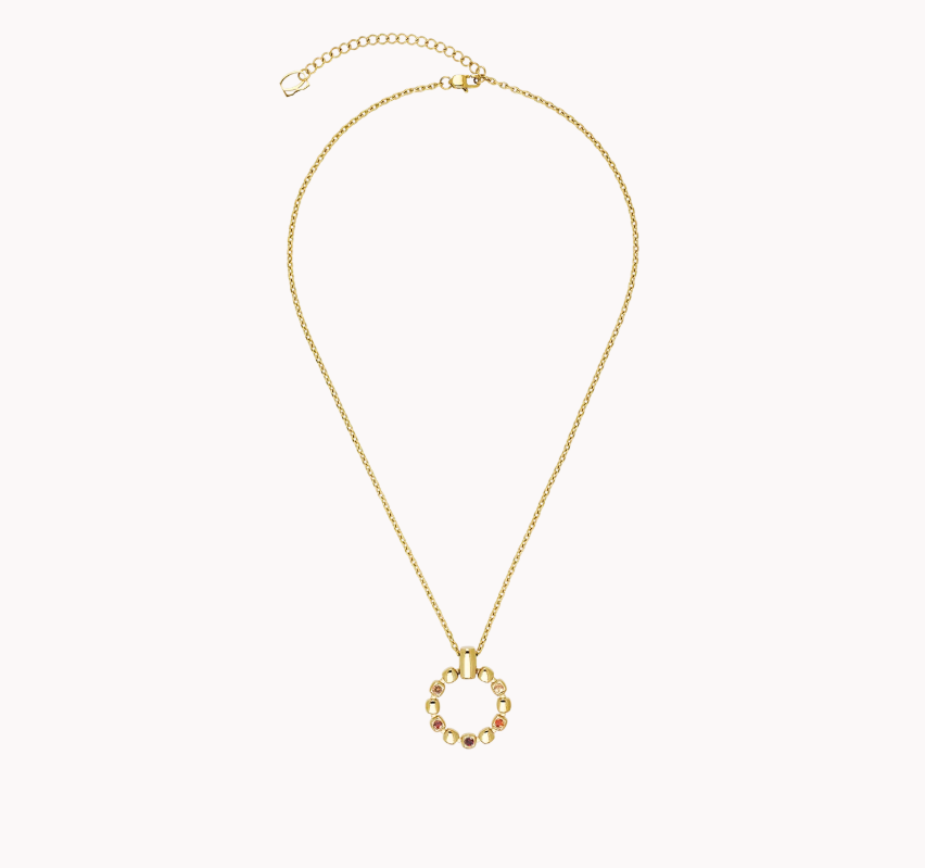 Coeur De Lion Gold Tone Soft Cube Circle Glow Sunset Necklace 2055/10-0316