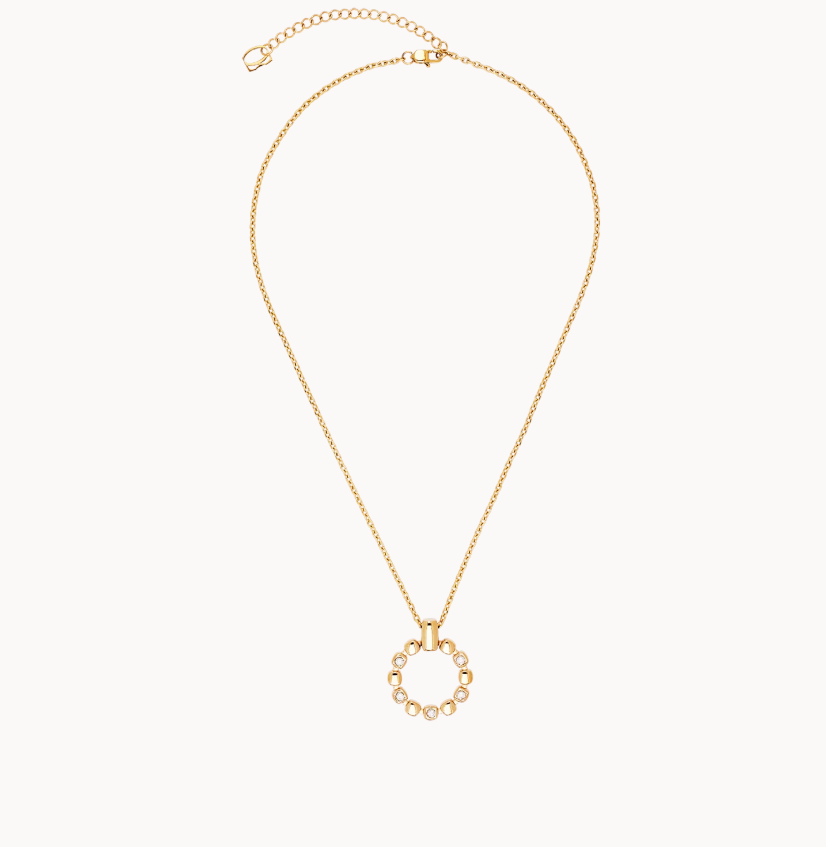 Coeur De Lion Gold Tone Soft Cube Circle Glow Necklace 2055/10-1816