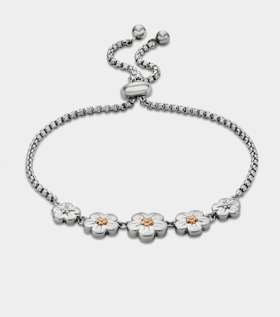 Clogau® Sterling Silver Forget-Me-Not Adjustable Bracelet 3SFMN904