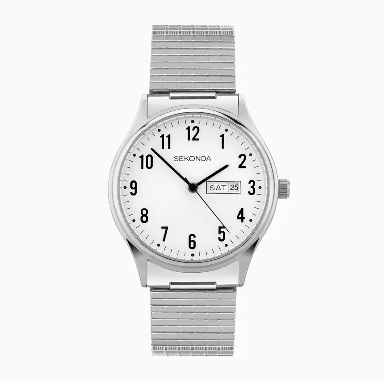 Sekonda Silver Tone Easy Reader Ladies Expander Watch 30122