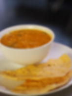 Suppe med ris (eller papadam)