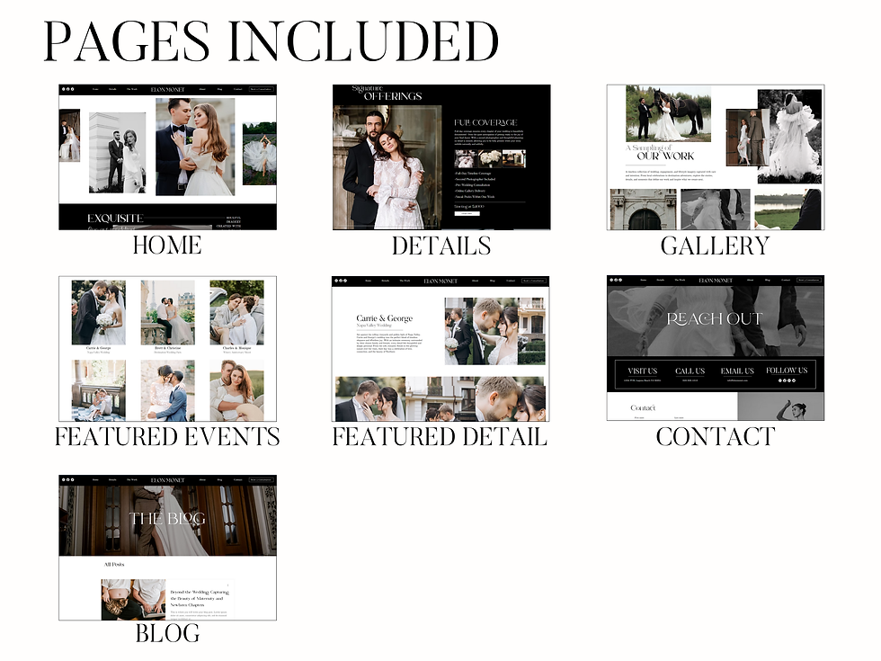 Thumbnail: Dark Black Modern Elegant Photographer Photography Wix Website Template
