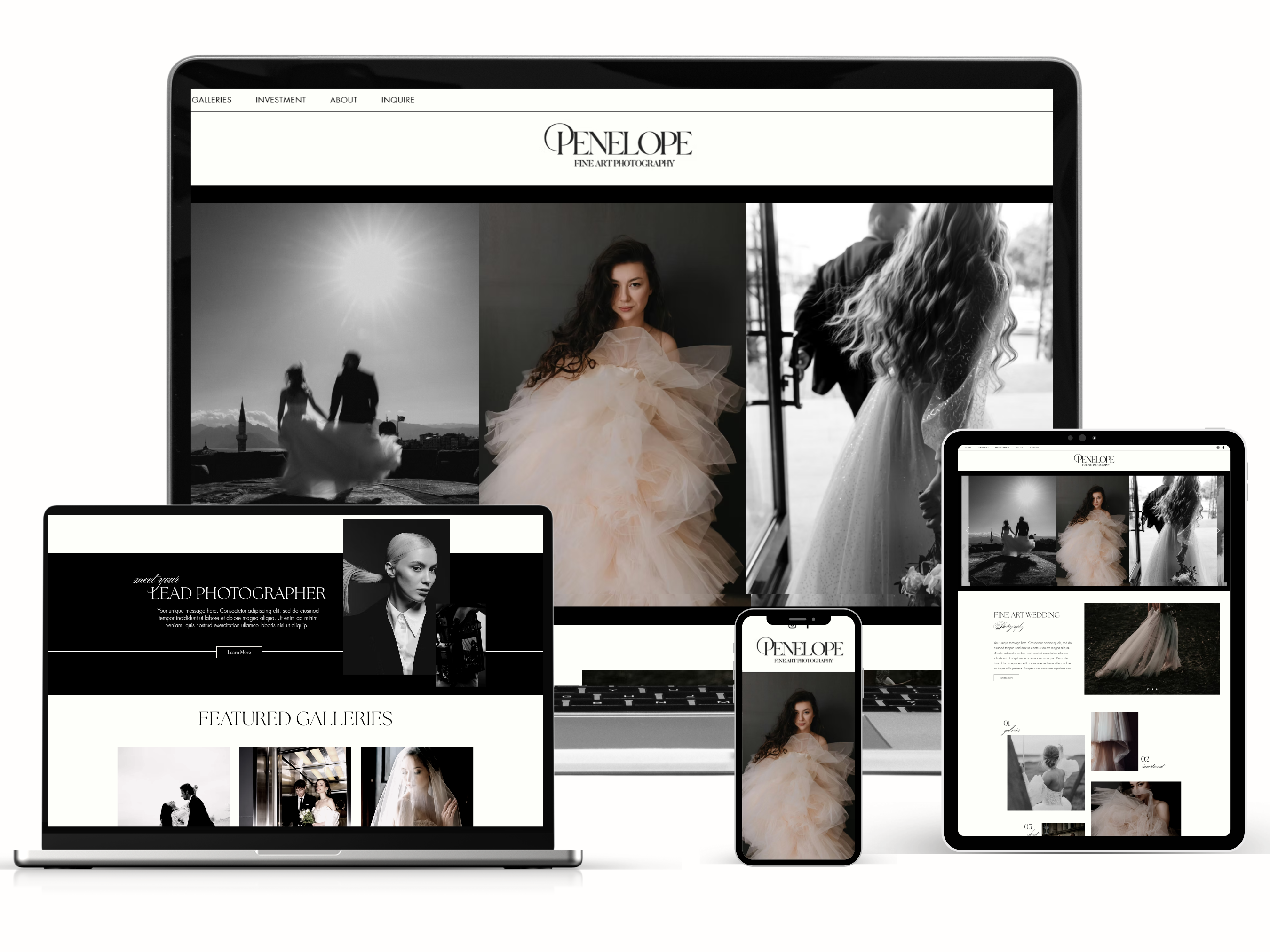 Clean and Modern Photography Wix Website Template "Penelope""