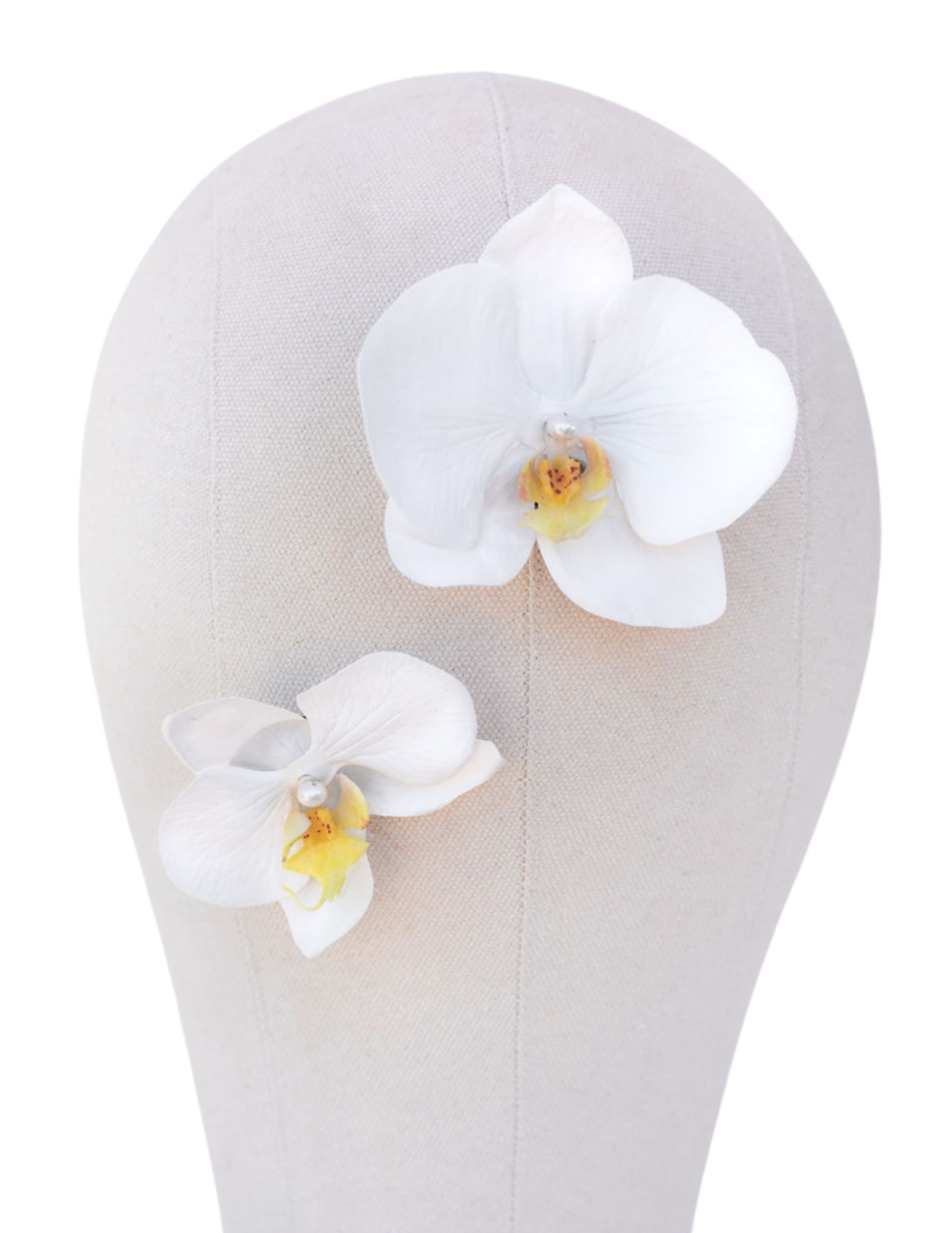 "Eva" Set of Two Orchid Bridal Hair Flowers