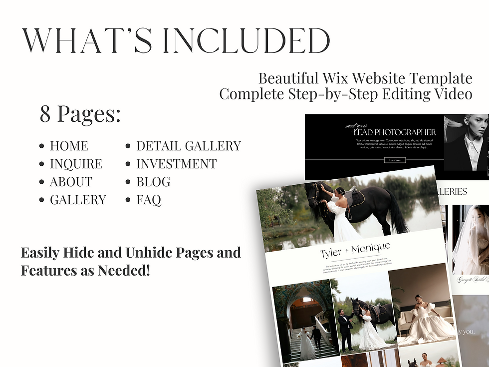 Thumbnail: Clean and Modern Photography Wix Website Template "Penelope""