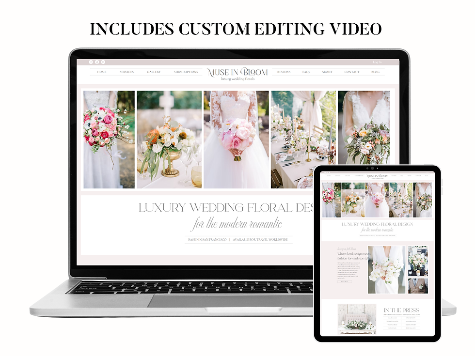 Thumbnail: Light and Airy Wix Website Template for Florist Wedding Floral Designer