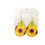 Thumbnail: Handcrafted  Wooden Teardrop Earings, Featuring Sunflowers