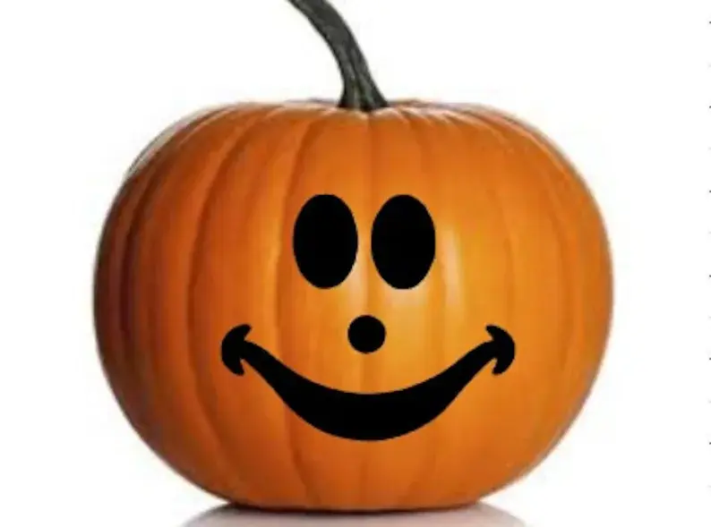 Thumbnail: Set of 7 Pumpkin & Jack o Lantern Faces Vinyl Decal for Halloween or Fall Decor