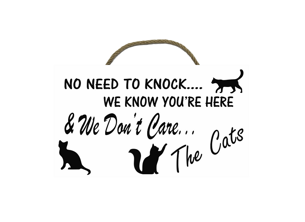 Thumbnail: Cat Inspired Do not KnockWood Front Door Sign, 12x7"