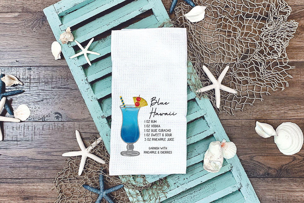 Thumbnail: Blue Hawaii Mixed Drink Recipe Cotton Dish Towel