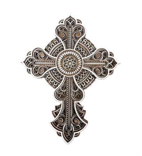 Handcrafted Wooden 7 Layer Cathedral Cross | Jk Vinyl Wood