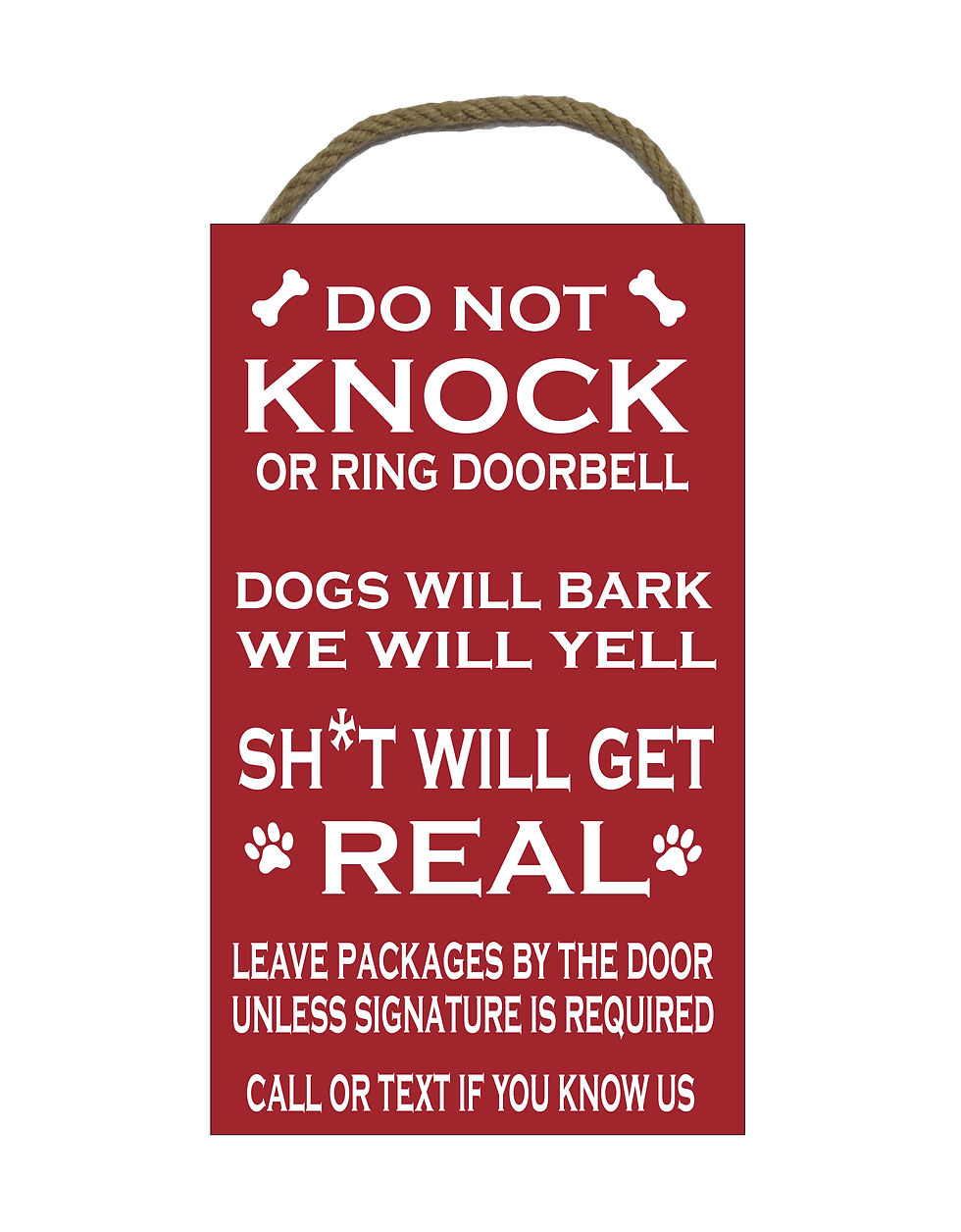 Thumbnail: Do Not Knock or Ring Doorbell Funny Sign for Front Door. 7x12" Size
