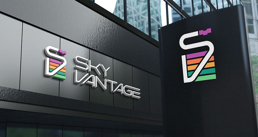 Sky Vantage Logo Design on Building