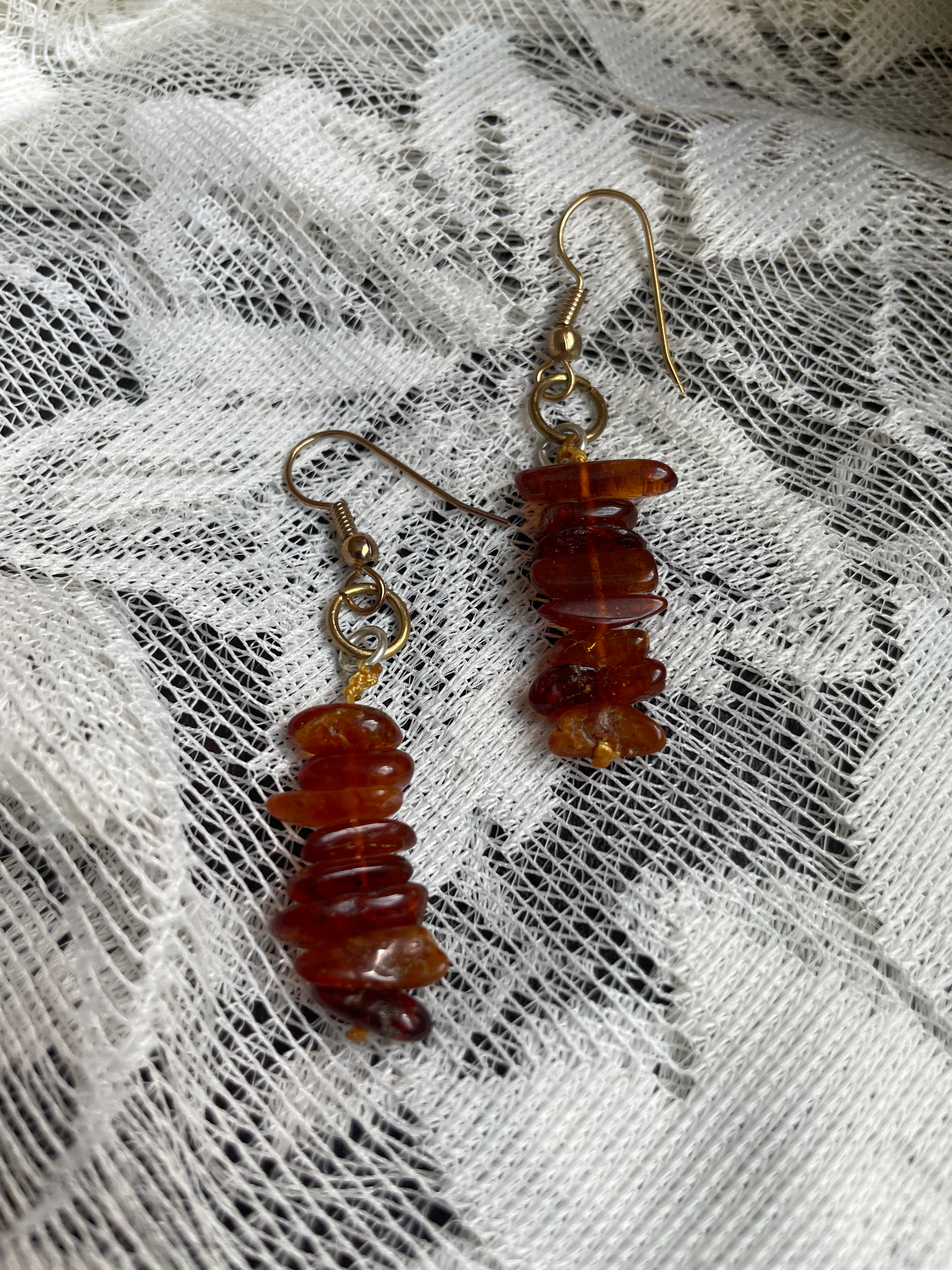 Beaded Amber earrings