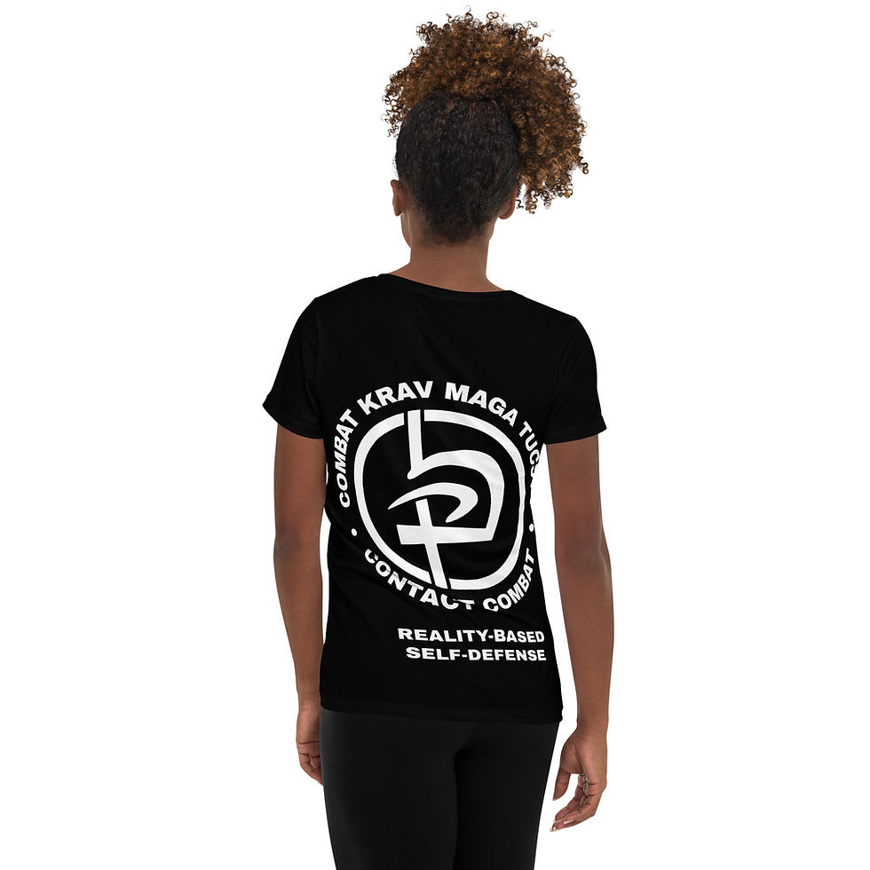 Thumbnail: Combat Krav Maga Tucson Women's Athletic T-shirt "WE DO BAD THINGS"