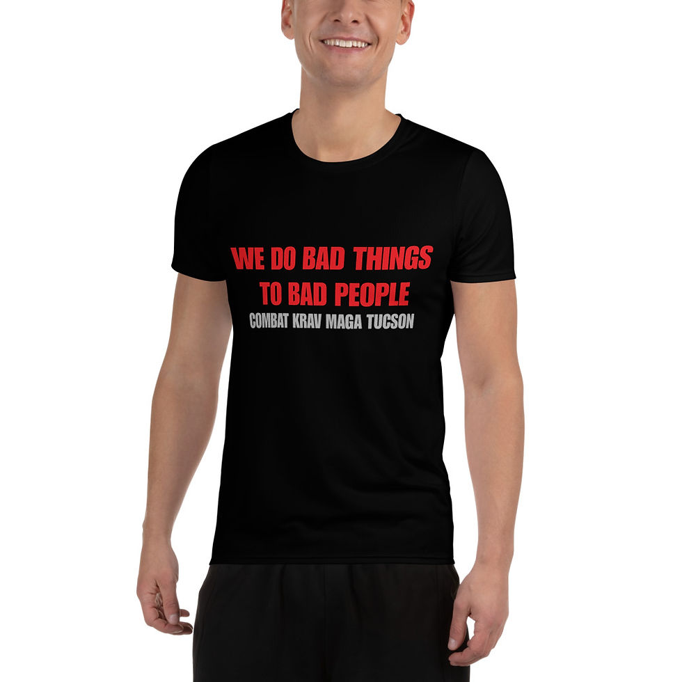 Thumbnail: Combat Krav Maga Tucson Men's Athletic T-shirt "BAD THINGS"